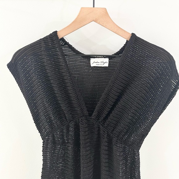 Jordan Taylor Beachwear Gofret Short Sleeve Cover Up Black Size Small - Picture 3 of 6